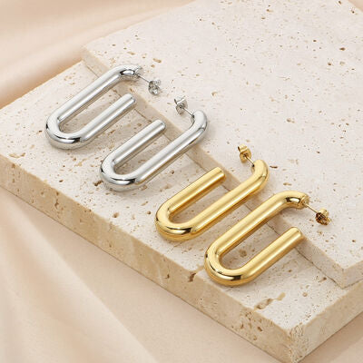 Stainless Steel Hinged Hoop Earrings